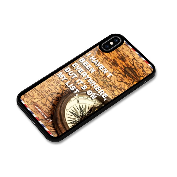 Travel Map Glass Back Case for iPhone XS Max