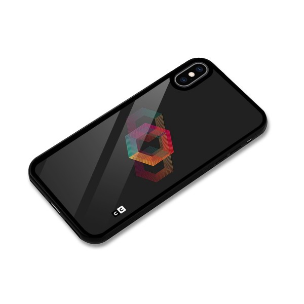 Tri-hexa Colours Glass Back Case for iPhone XS Max