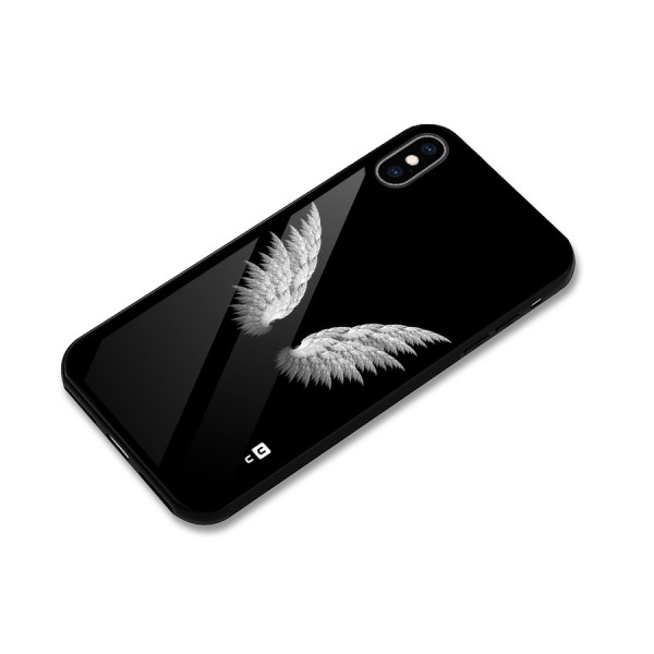 White Wings Glass Back Case for iPhone XS Max