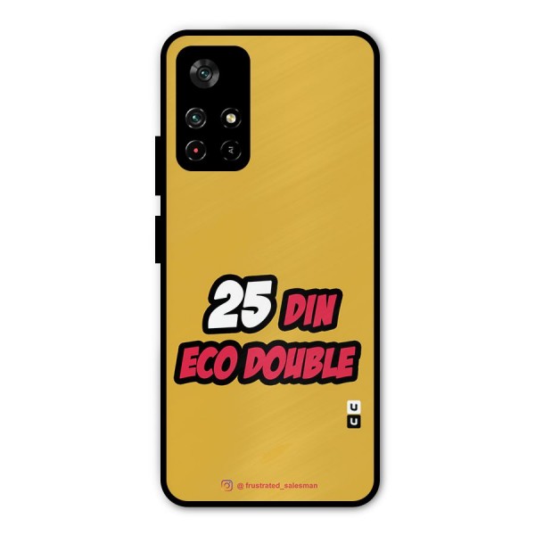 25 Din Eco Double Mustard Yellow Metal Back Case for Poco M4 Pro 5G