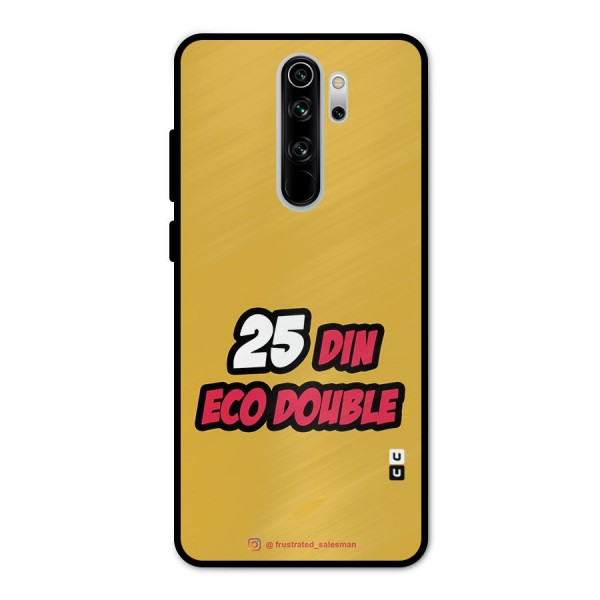 25 Din Eco Double Mustard Yellow Metal Back Case for Redmi Note 8 Pro