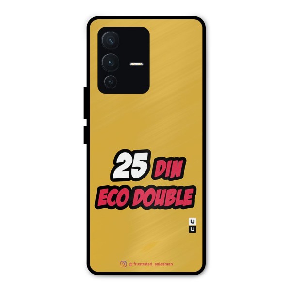 25 Din Eco Double Mustard Yellow Metal Back Case for Vivo V23 Pro