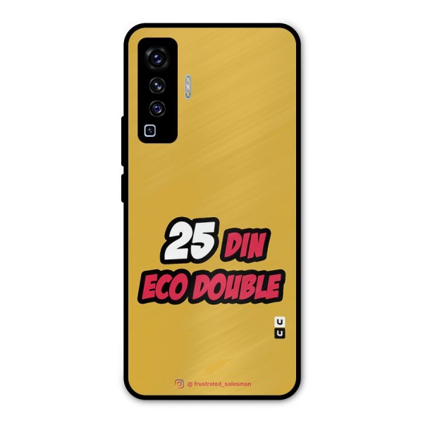 25 Din Eco Double Mustard Yellow Metal Back Case for Vivo X50