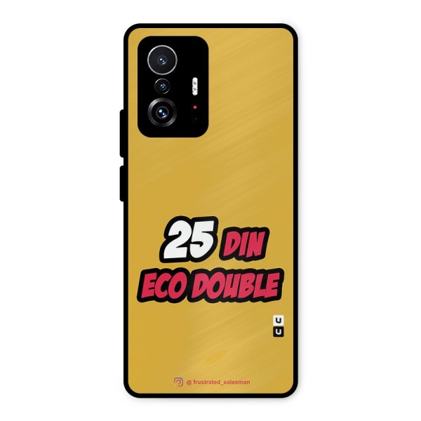 25 Din Eco Double Mustard Yellow Metal Back Case for Xiaomi 11T Pro