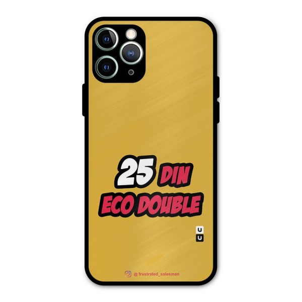25 Din Eco Double Mustard Yellow Metal Back Case for iPhone 11 Pro Max