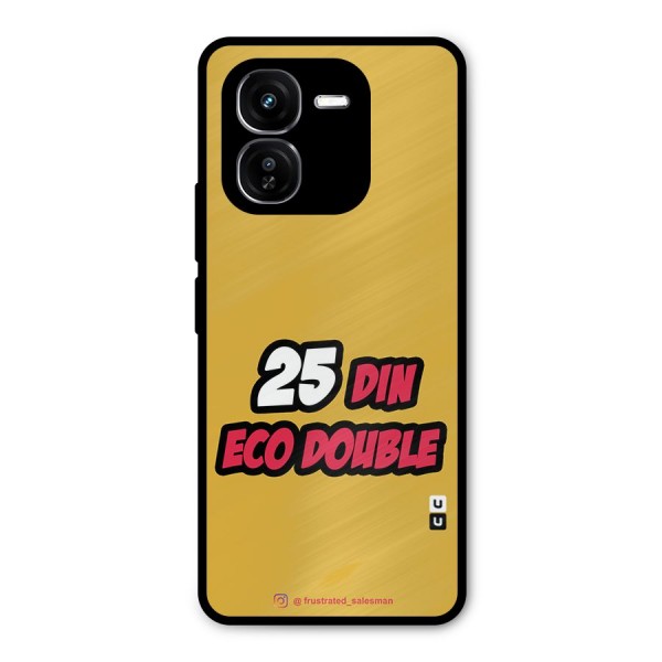 25 Din Eco Double Mustard Yellow Metal Back Case for iQOO Z9x