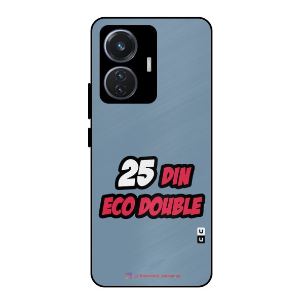 25 Din Eco Double SteelBlue Metal Back Case for iQOO Z6 44W