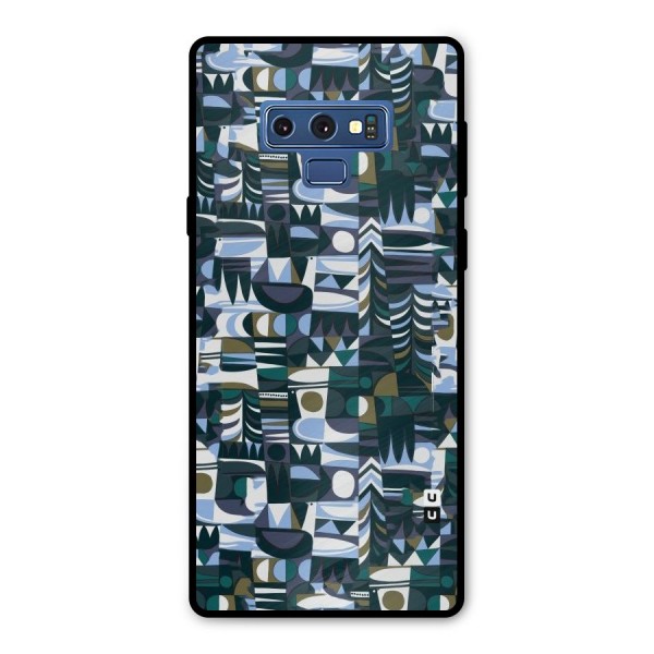 Abstract Blues Metal Back Case for Galaxy Note 9