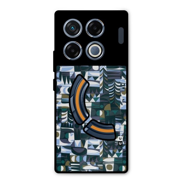 Abstract Blues Metal Back Case for Infinix GT 20 Pro