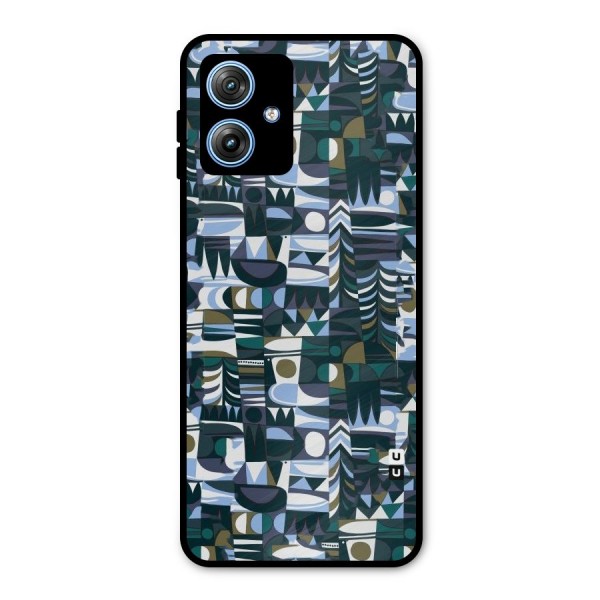 Abstract Blues Metal Back Case for Moto G54