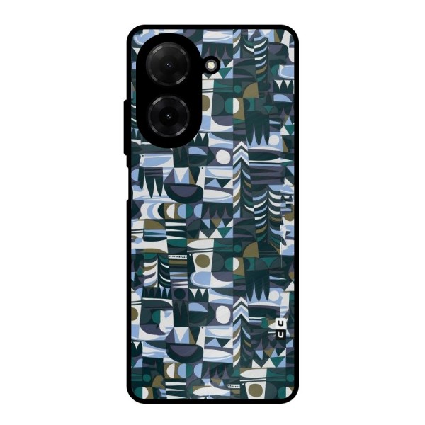Abstract Blues Metal Back Case for Poco C71