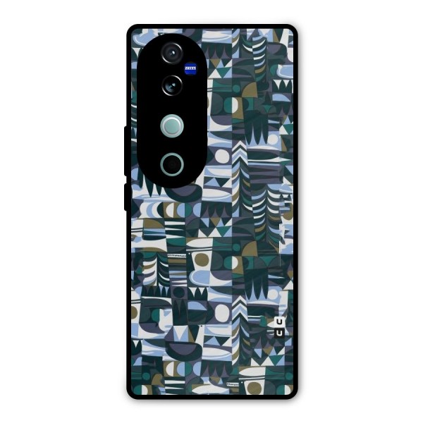 Abstract Blues Metal Back Case for Vivo V40