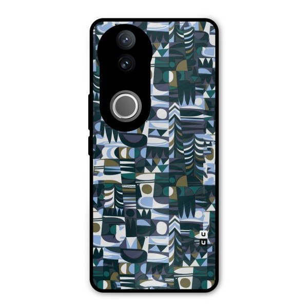 Abstract Blues Metal Back Case for Vivo V50e