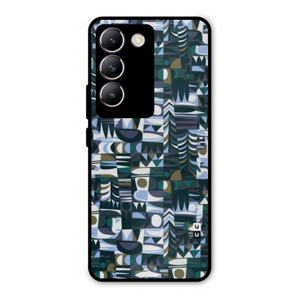 Abstract Blues Metal Back Case for Vivo Y200e
