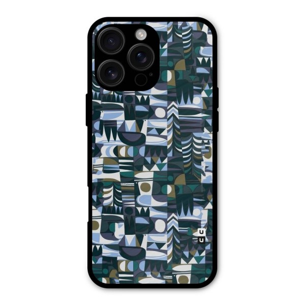 Abstract Blues Metal Back Case for iPhone 16 Pro Max