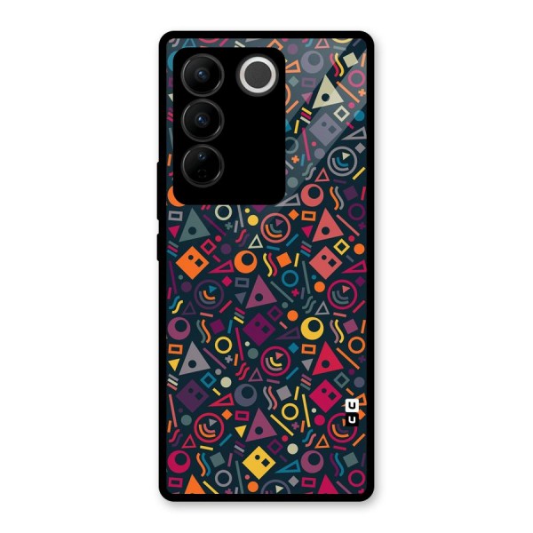 Abstract Figures Glass Back Case for Vivo V27