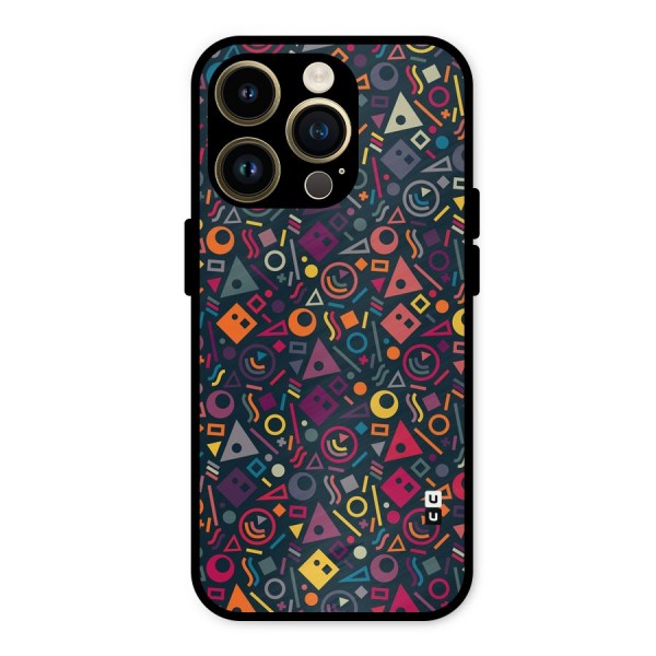 Abstract Figures Metal Back Case for iPhone 14 Pro