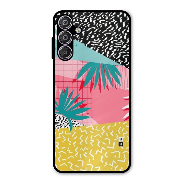 Abstract Grass Hues Metal Back Case for Galaxy F15