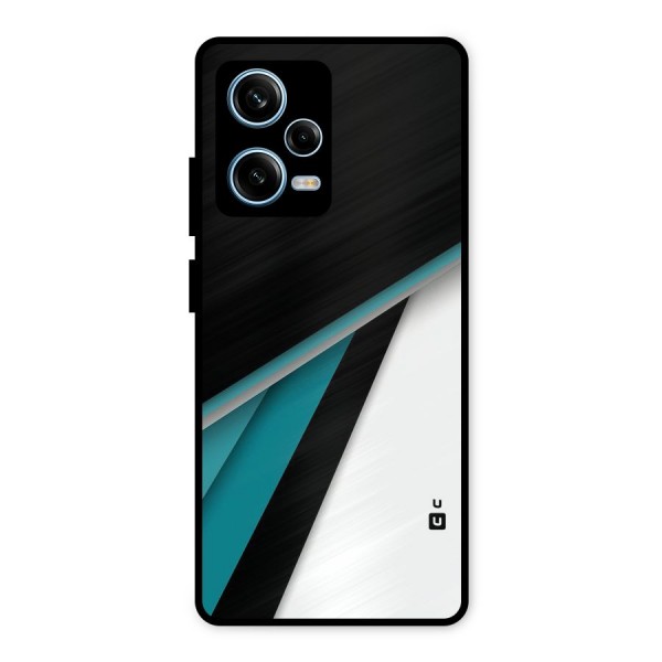 Abstract Lines Of Blue Metal Back Case for Redmi Note 12 Pro