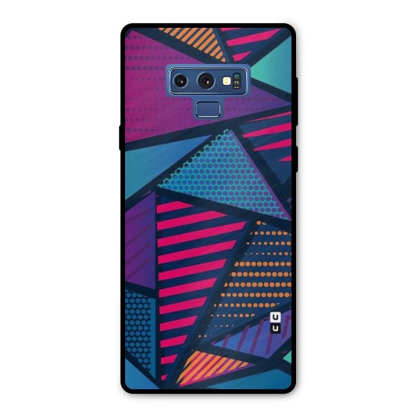 Abstract Lines Polka Metal Back Case for Galaxy Note 9