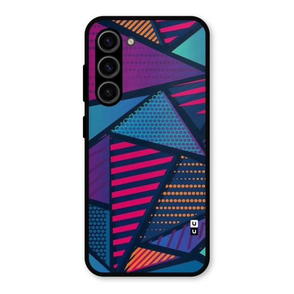 Abstract Lines Polka Metal Back Case for Galaxy S23