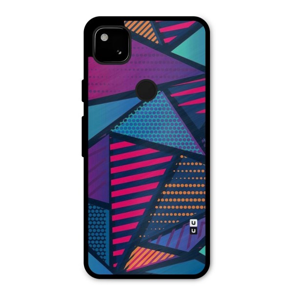 Abstract Lines Polka Metal Back Case for Google Pixel 4a
