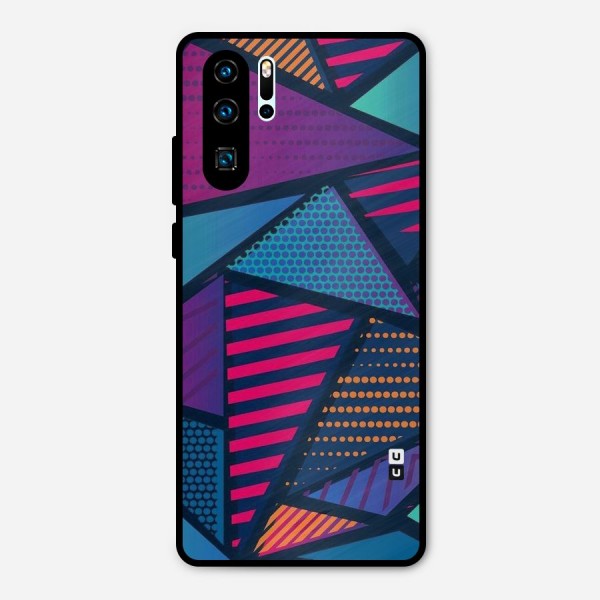 Abstract Lines Polka Metal Back Case for Huawei P30 Pro