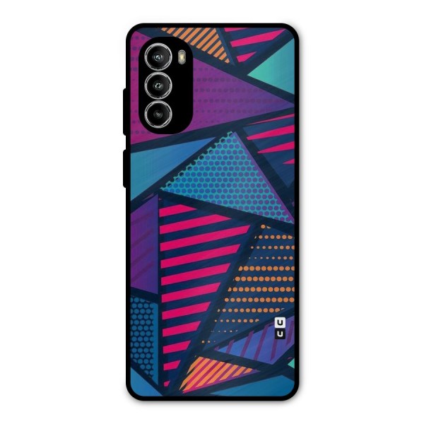 Abstract Lines Polka Metal Back Case for Moto G52