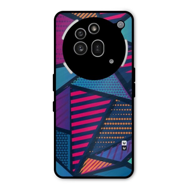 Abstract Lines Polka Metal Back Case for Nothing Phone 3a Pro