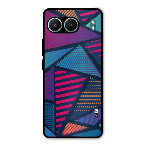 Abstract Lines Polka Metal Back Case for OnePlus Nord 4