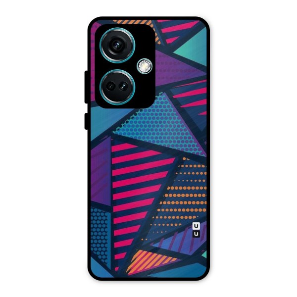 Abstract Lines Polka Metal Back Case for OnePlus Nord CE 3 5G