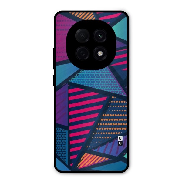 Abstract Lines Polka Metal Back Case for Oppo F29 Pro