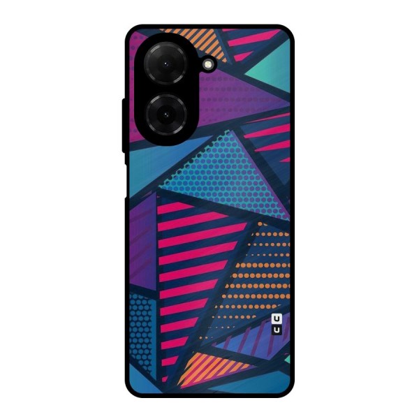 Abstract Lines Polka Metal Back Case for Poco C71