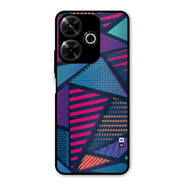 Abstract Lines Polka Metal Back Case for Poco M6 Plus