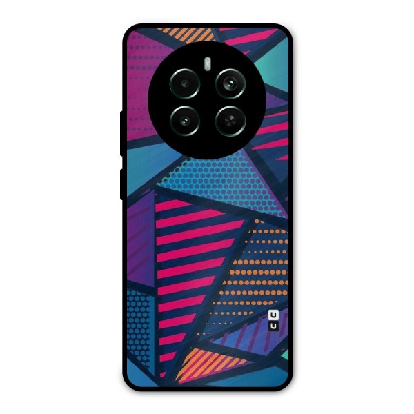 Abstract Lines Polka Metal Back Case for Realme 12 Pro Plus