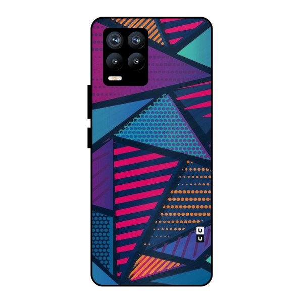 Abstract Lines Polka Metal Back Case for Realme 8 Pro