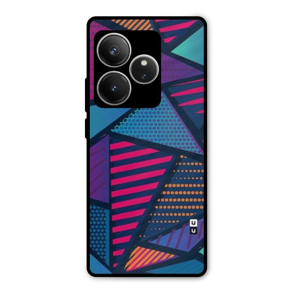 Abstract Lines Polka Metal Back Case for Realme GT 6