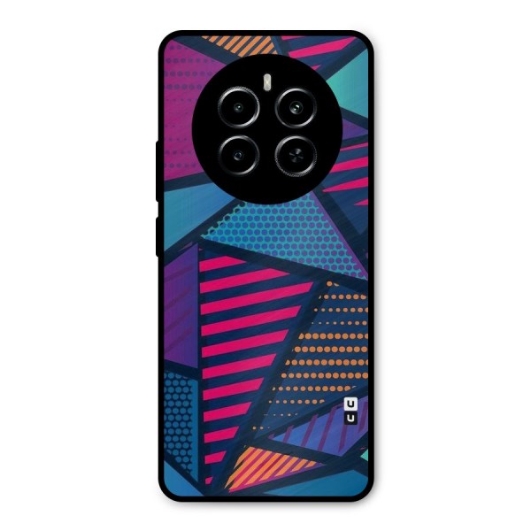 Abstract Lines Polka Metal Back Case for Realme P1