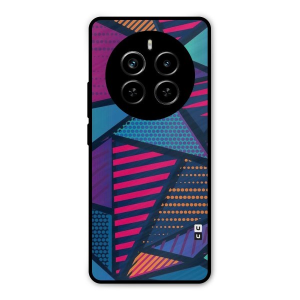 Abstract Lines Polka Metal Back Case for Realme P1 Pro