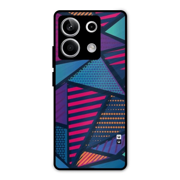 Abstract Lines Polka Metal Back Case for Redmi Note 13 5G