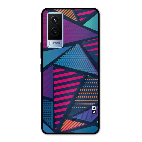 Abstract Lines Polka Metal Back Case for Vivo V21e 5G