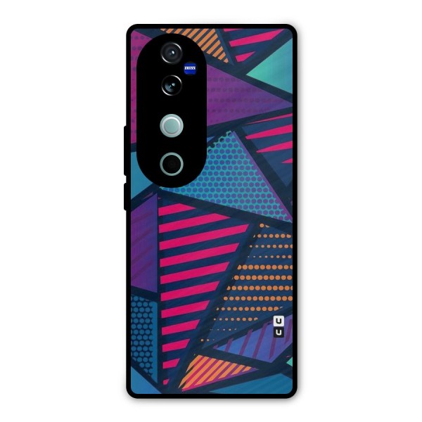 Abstract Lines Polka Metal Back Case for Vivo V40 Pro