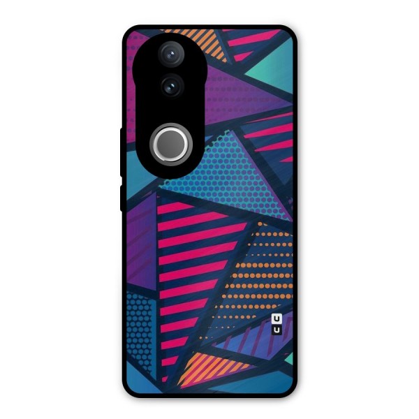 Abstract Lines Polka Metal Back Case for Vivo V50e