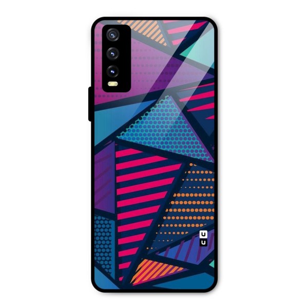 Abstract Lines Polka Metal Back Case for Vivo Y20i