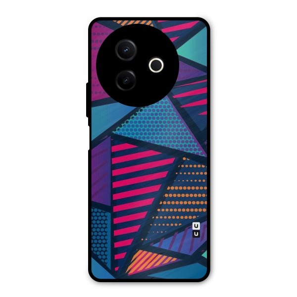 Abstract Lines Polka Metal Back Case for Vivo Y39