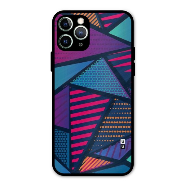 Abstract Lines Polka Metal Back Case for iPhone 11 Pro Max