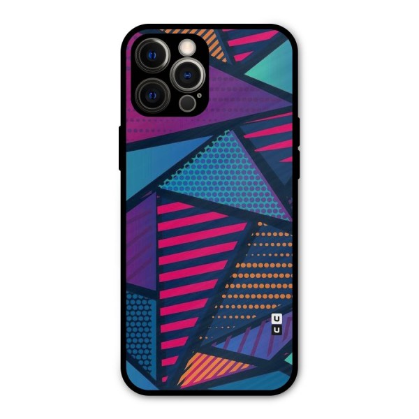 Abstract Lines Polka Metal Back Case for iPhone 12 Pro Max