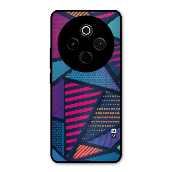 Abstract Lines Polka Metal Back Case for iQOO Z10