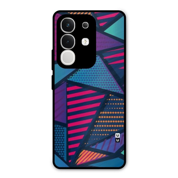 Abstract Lines Polka Metal Back Case for iQOO Z10x