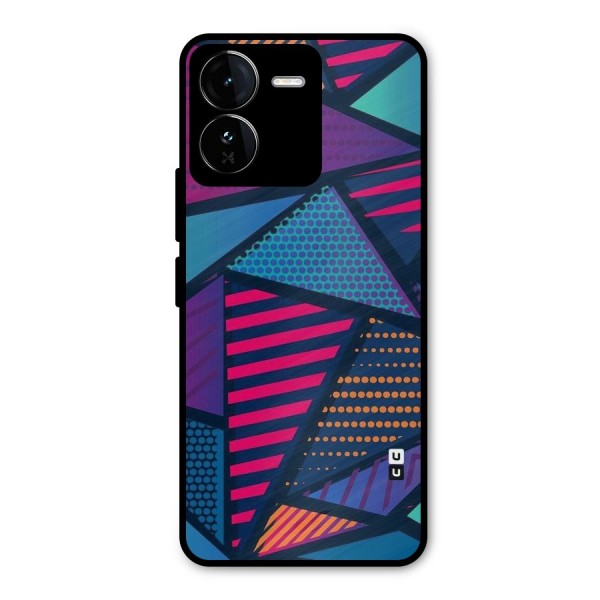 Abstract Lines Polka Metal Back Case for iQOO Z9